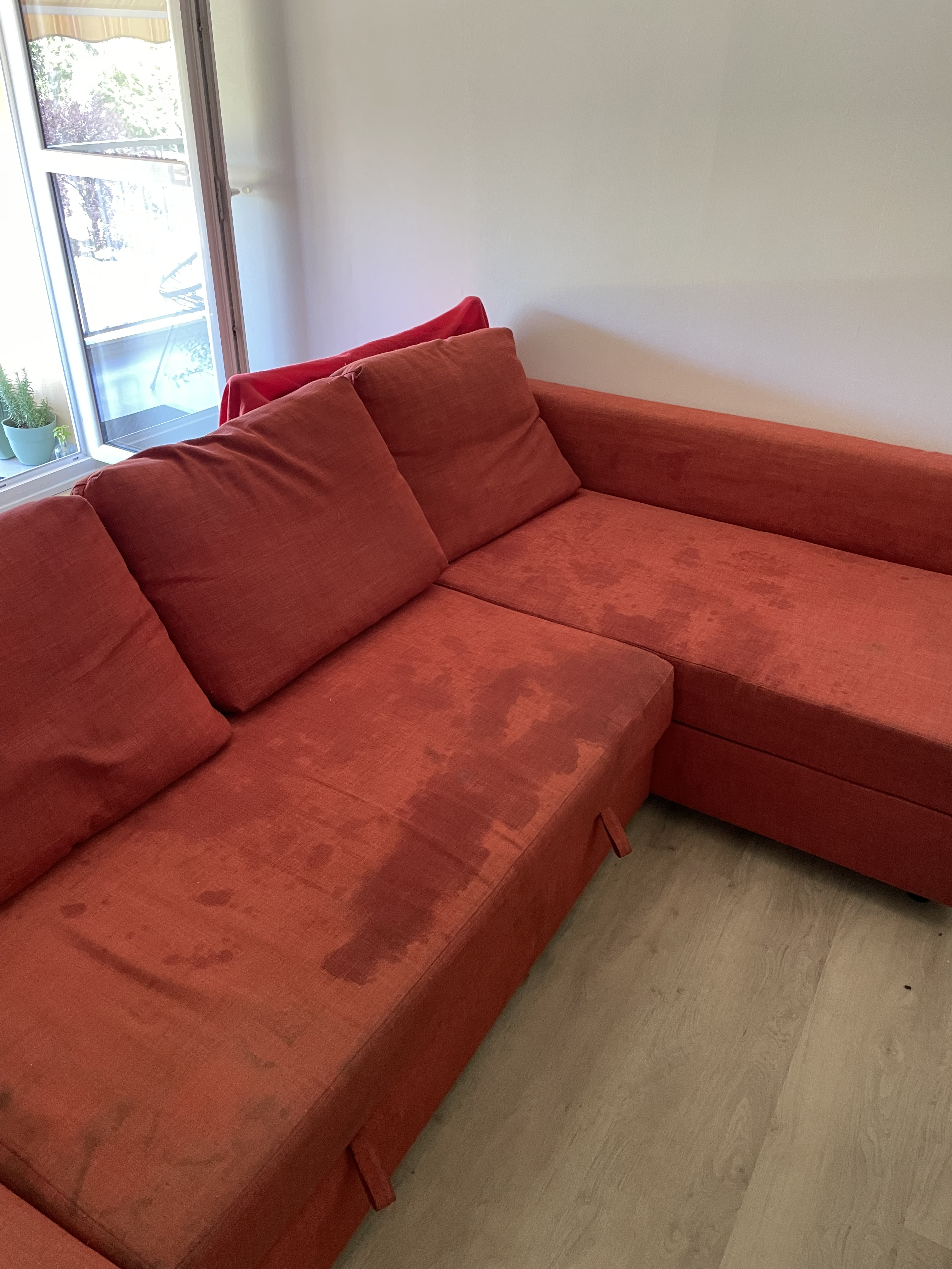Avant nettoyage canapé O'Propre — Rennes