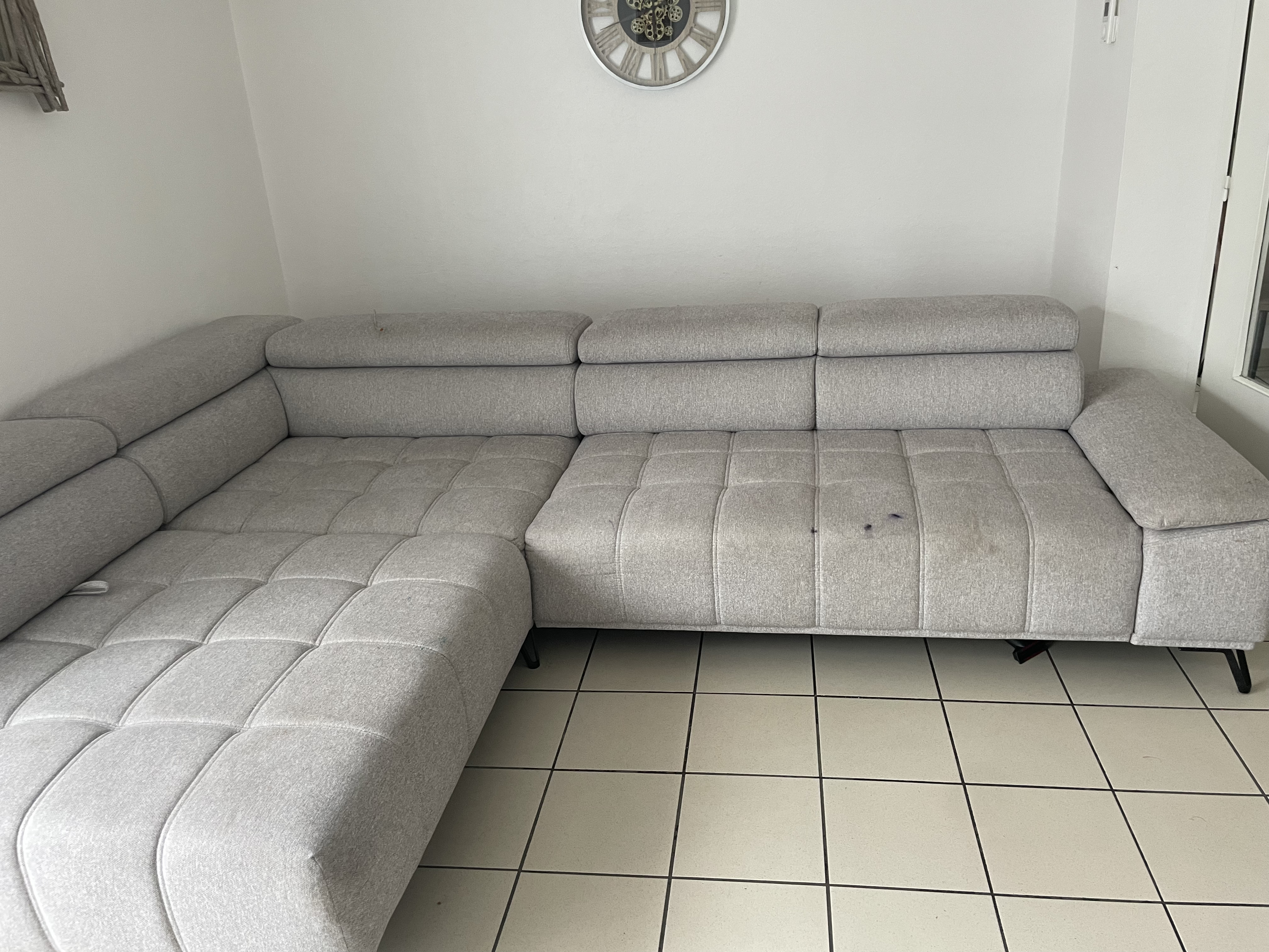 Avant nettoyage canapé O'Propre — Rennes